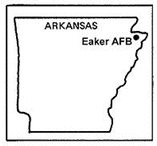 Map of Arkansas showing Eaker A.F.B