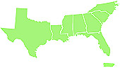 Map of southeast region states