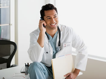 photo of doctor on phone