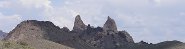 The Mule Ears Peaks are a major landmark in the western portion of Big Bend