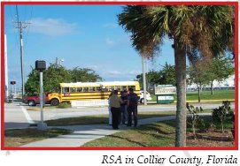 Photograph of a road safety audit team observing an intersection at a school in Collier County, Florida.