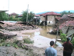 As the water began to recede in western Bulgaria, homes were reduced to piles of rubble.