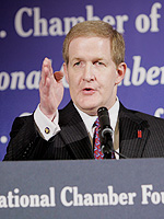 Photo of TSA's Administrator Kip Hawley delivering a speech to the U.S. Chamber of Commerce