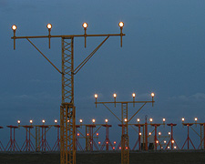Photo of airport runway lights