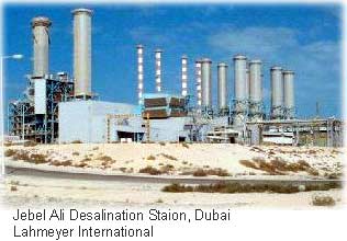 Photograph of the Jebel Ali desalination plant in Dubai, courtesy of Lahmeyer International. 