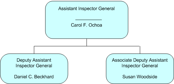 USDOJ Office of the Inspector General Organization Chart. Click on chart for text only version.