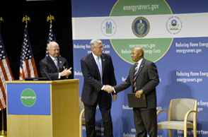 DOE Secretary Samuel Bodman, EPA Administrator Stephen Johnson, and HUD Secretary Alphonso Jackson