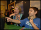 Secretary Spellings works with students on a communications project at the STARBASE program at Wright-Patterson Air Force Base.