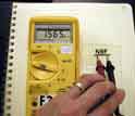 Demonstrating the conductivity of the photoprinted "NSF" image