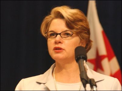 Secretary Spellings speaking at the Community College National Legislative Summit in Washington, D.C.