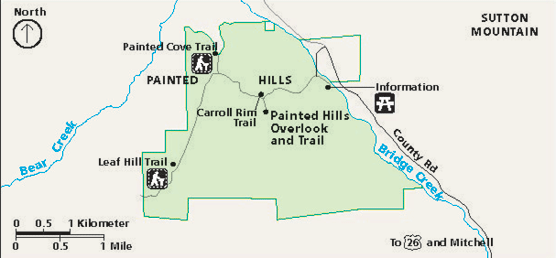 Map of the Painted Hills Unit.