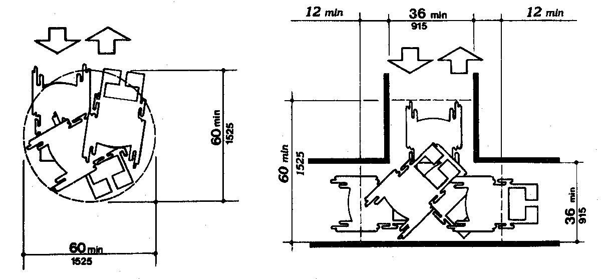 60 inch diameter turn and T turn