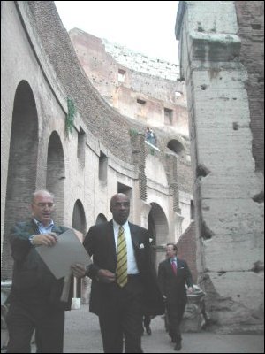 Secretary Paige tours the Rome Coliseum with Historian Enrico Bruschini.