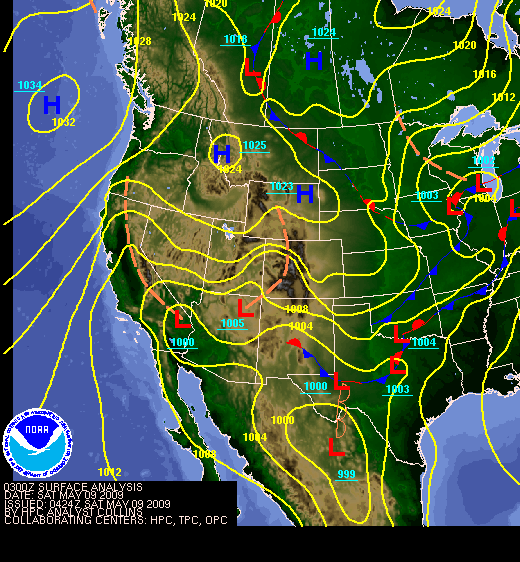 National Surface Map for 03Z