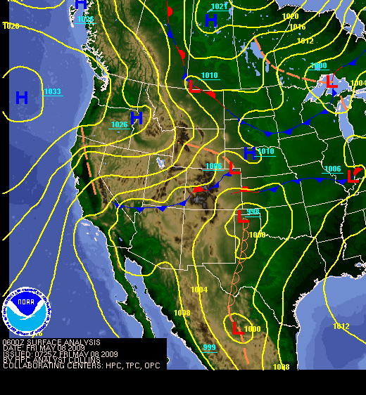 National Surface Map for 06Z