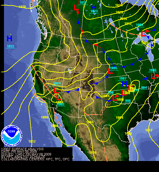 National Surface Map for 12Z