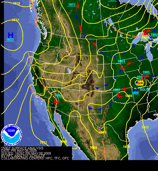 National Surface Map for 15Z