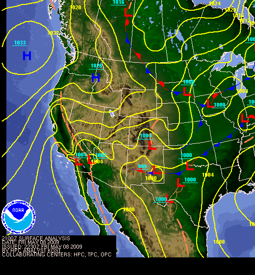 National Surface Map for 21Z