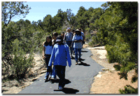 School group on trail