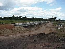 Photo of the new Nhambapaza River  bridge in remote central Mozambique. 