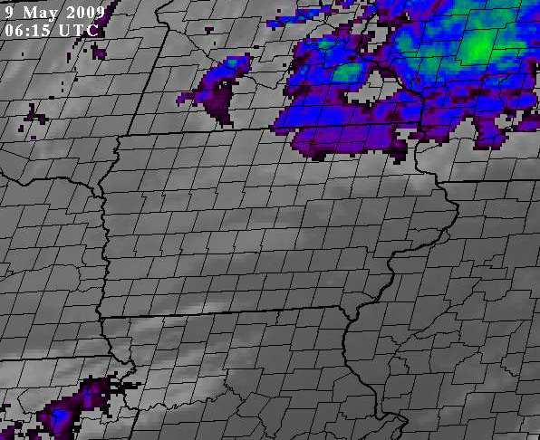 GOES East Infrared Satellite Image Over Iowa