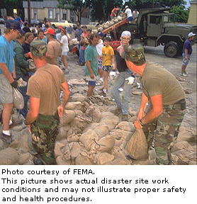 Photo courtesy of FEMA.  This picture shows actual disaster site work conditions and may not illustrate proper safety and health procedures.