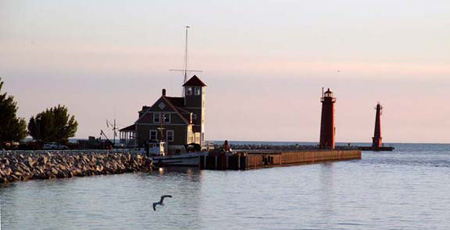 Lake Michigan Field Station, channel leading to Lake Michigan