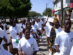 In Tanga, Tanzania, 500 people
marched against stigma on people with
HIV.