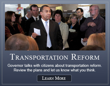 Transporatation Reform - Governor talks with citizens about transporatation reform. Review the plans and let us know what you think. Click to Learn More.