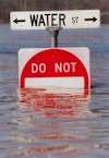 Image of flooded street sign