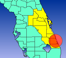 Picture of Fort Pierce weather radio range.