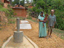 This family in Kaski, a mountainous region of central Nepal, benefited from a USAID program installing multi-use water systems. This system provides both safe drinking water and drip irrigation technology to water the family’s crops in an area where water is scarce.