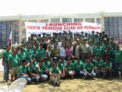 Tricycle drivers support the clean air program in Puerto Princesa, Philippines.