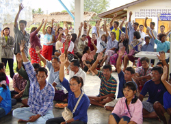 Villagers from the Kampuan subdistrict in southern Thailand gather regularly at town hall meetings to discuss relief efforts and community priorities.