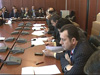 Several representatives of the Albanian Mayors' Association, including the Chairman of the AAM, Mr. Fatos Hodaj (back left) and the Mayor of Kucove, Mr. Artur Kurti, participated in the parliamentary session to discuss the borrowing law