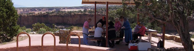picnickers at Visitor Center