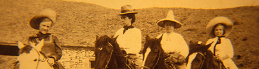 Ranch women on horseback, from the Nellie Rice Collection