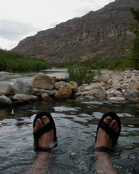 Soaking in a Lower Canyons hot spring
