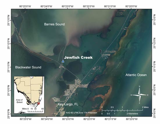 map of Jewfish Creek and the surrounding area