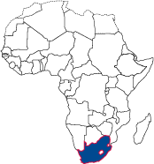 Map of Africa highlighting country location.