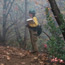 NPS ecologist monitoring fire behavior