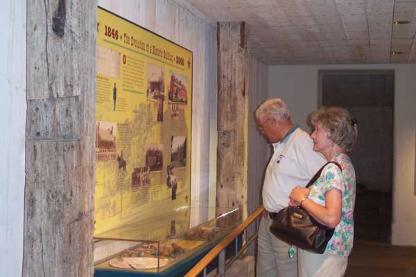 visitors looking at exhibit in Visitor Center