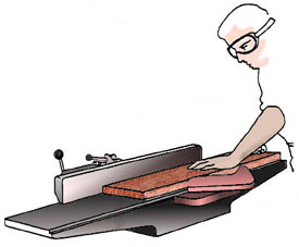 Person working with jointer