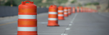 Image of Traffic Barrels in a Work Zone