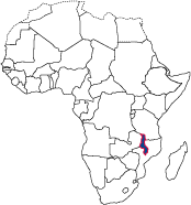 Map of Africa highlighting country location.