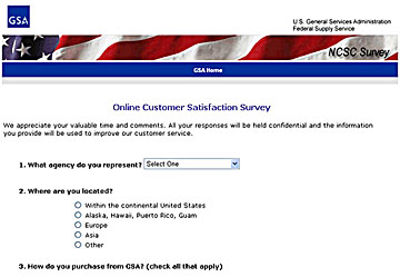 image of NCSC Customer Survey form
