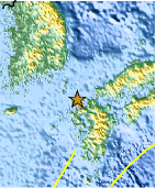 Small map showing earthquake