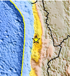 Small map showing earthquake