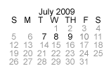 July 2009 calendar