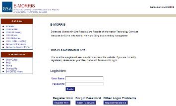 screenshot of EMORRIS homepage